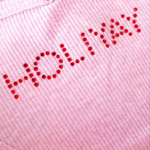 Victoria's Secret PINK Rhinestone Crystal Holiyay Ribbed Thong Panty NWT - Picture 10 of 12